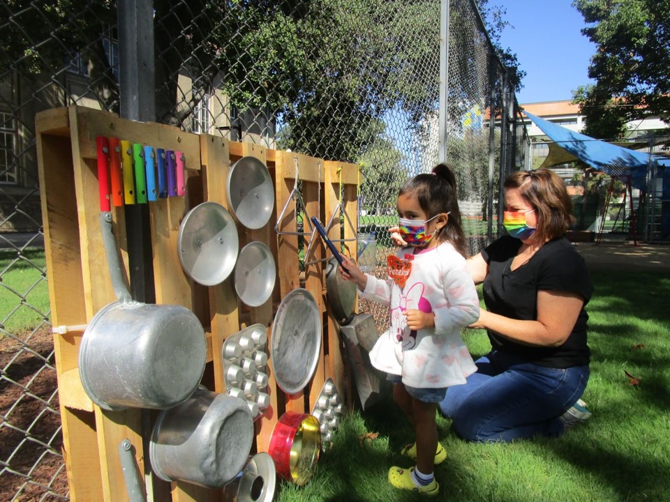 preschool lab playing outside
