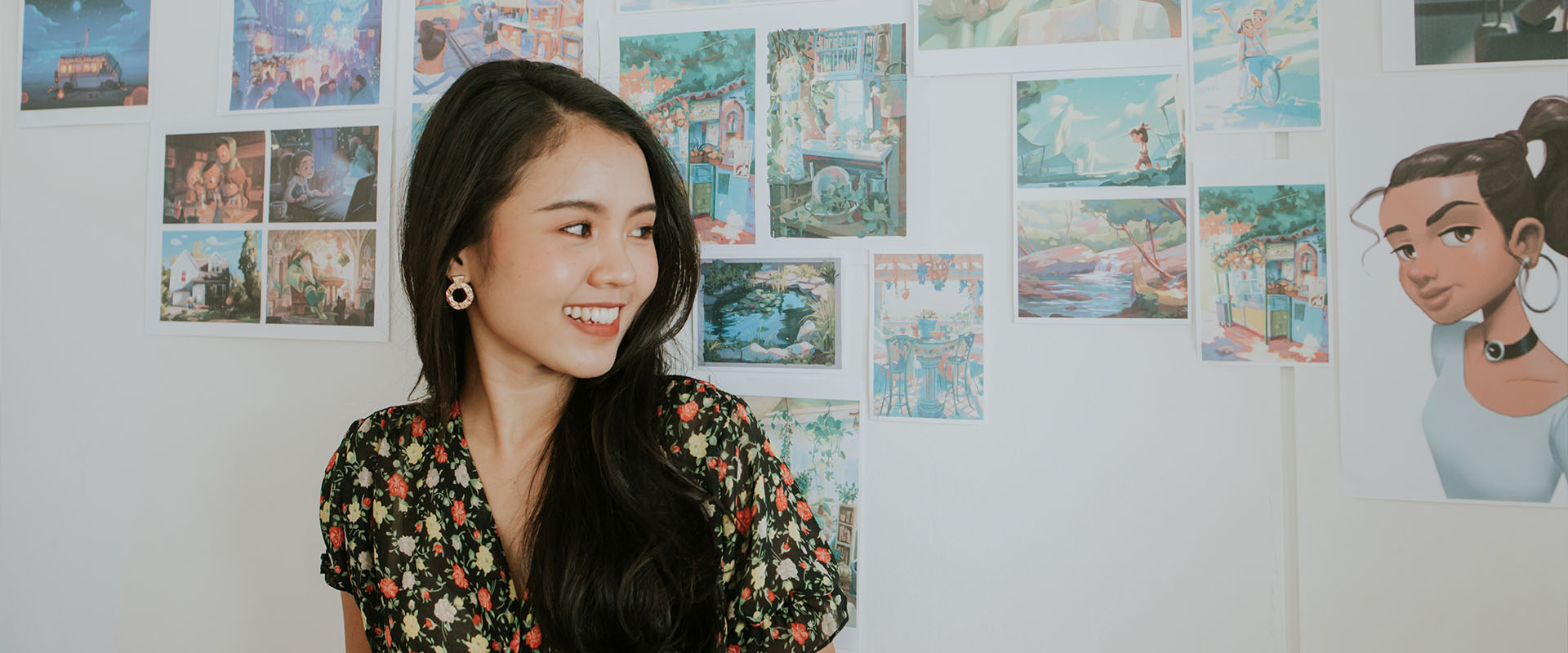 Female illustrator showcasing her work