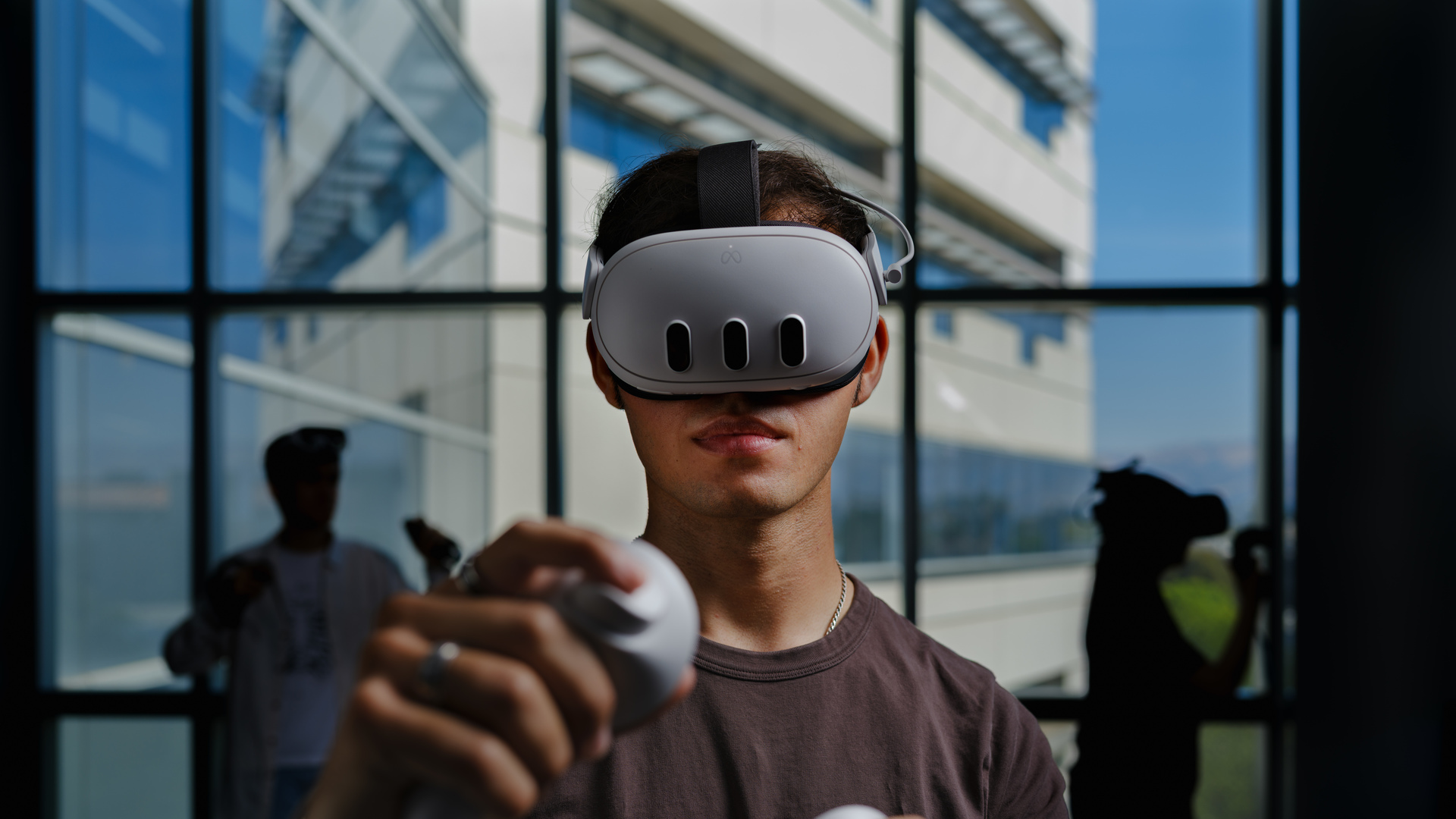 SJSU student using a VR headset