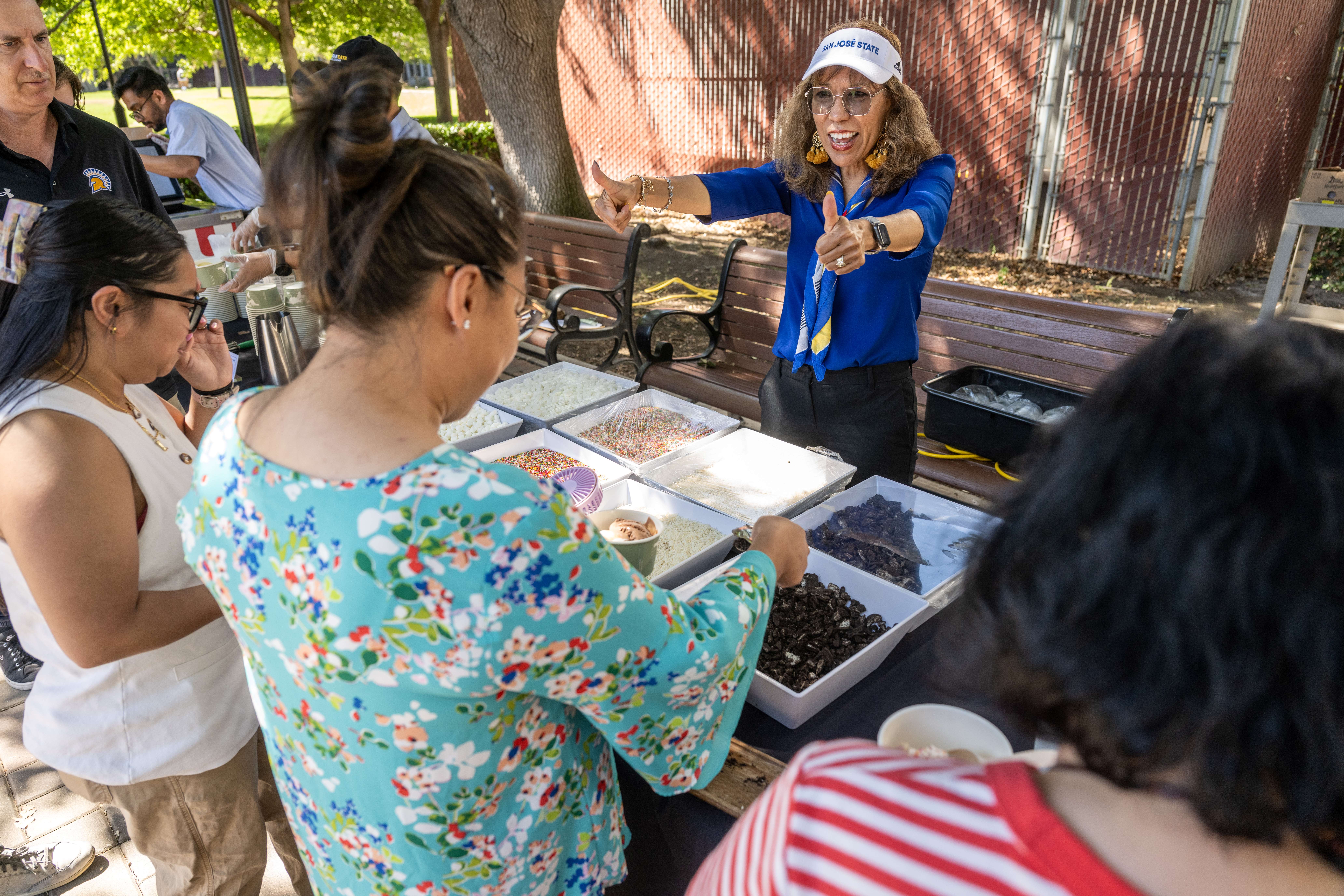 SJSU President at 2025 Ice Cream Social