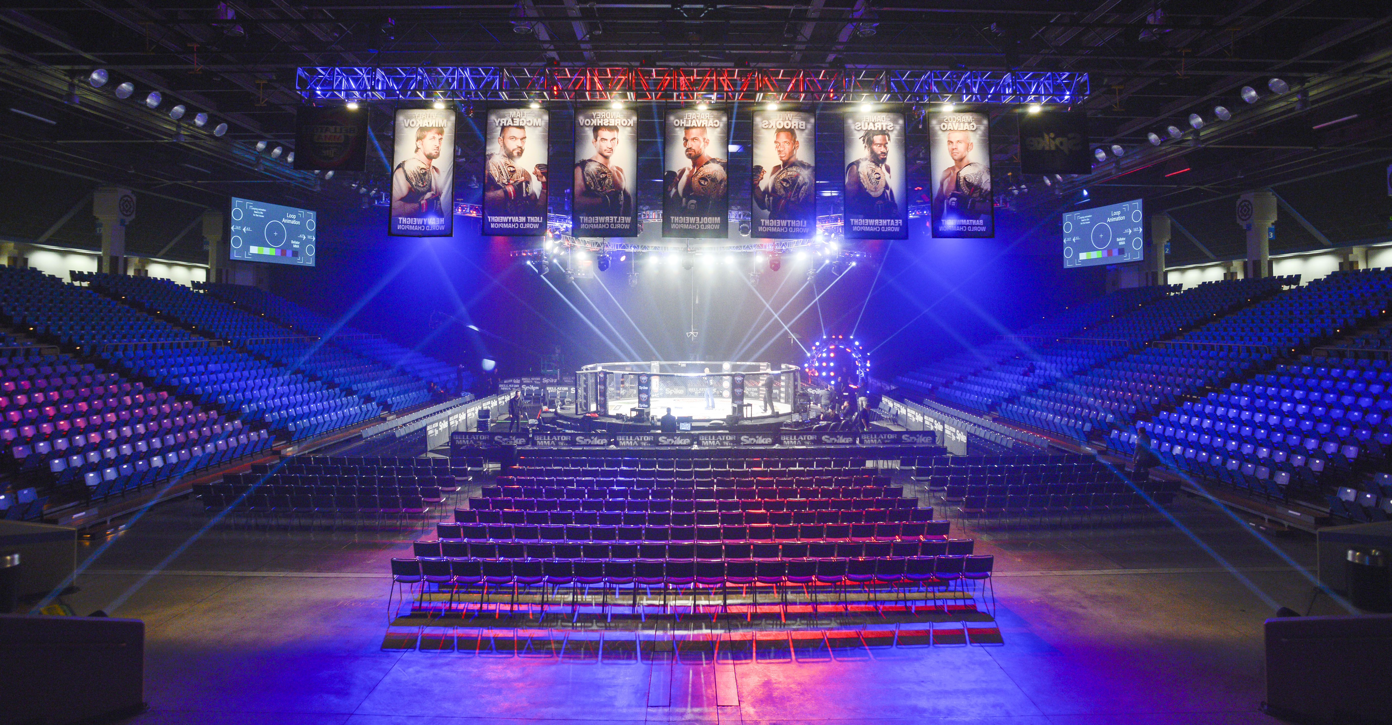 Event Center set up for an MMA event