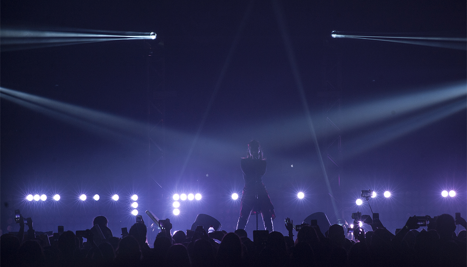 Singer on stage in the event center 