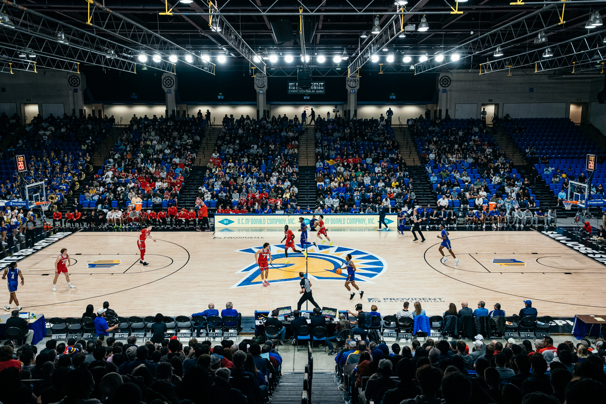 Basketball games. Image from the SJSU Athletic Creative team