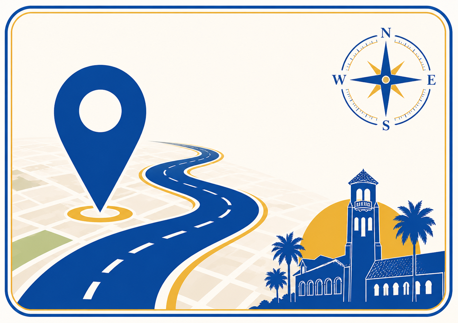 Map and road graphic design in SJSU colors