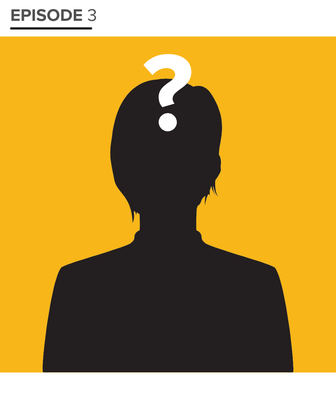 Graphic of blacked-out headshot with question mark overlay